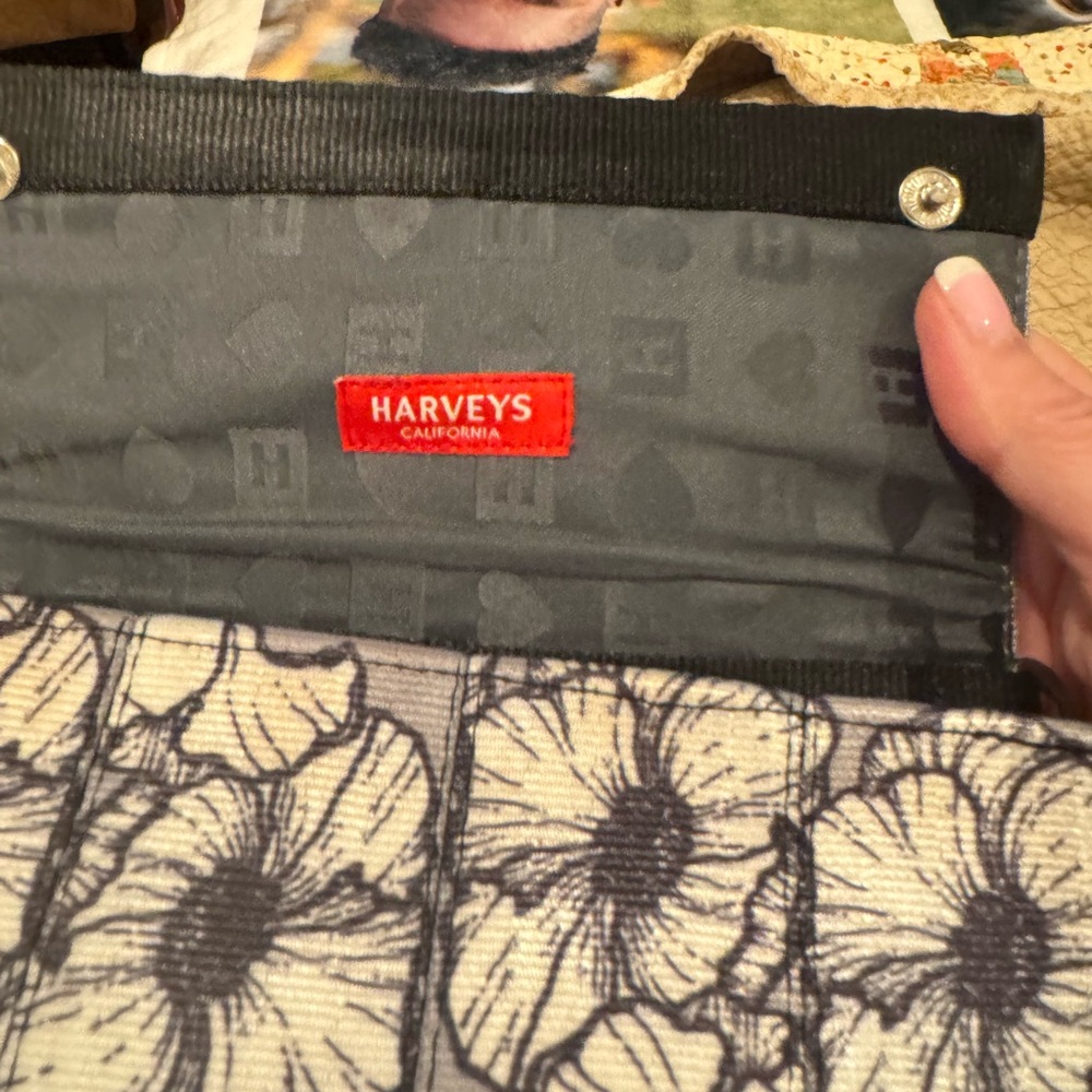 Harveys Black and White Floral Clutch - Picture 3 of 4